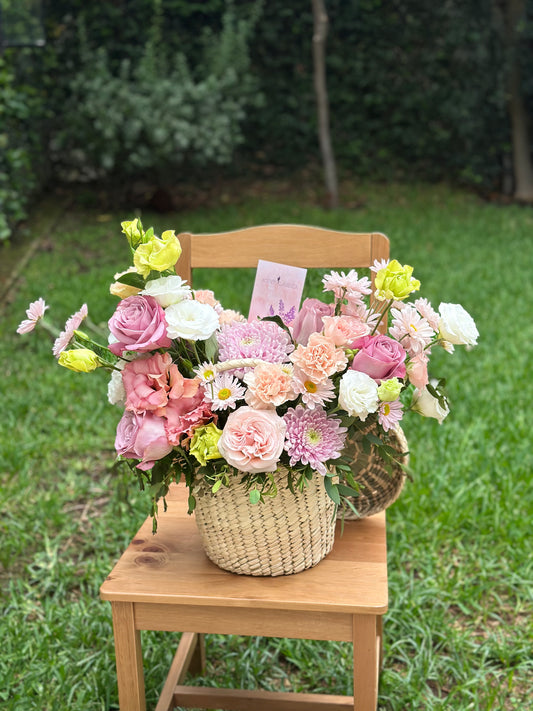 Canasta Floral Pastel